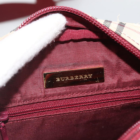 BURBERRY Nova Check Shoulder Bag Canvas Beige Gold Auth bs33586