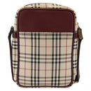 BURBERRY Nova Check Shoulder Bag Canvas Beige Gold Auth bs33586-3