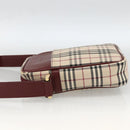 BURBERRY Nova Check Shoulder Bag Canvas Beige Gold Auth bs33586-4