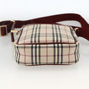BURBERRY Nova Check Shoulder Bag Canvas Beige Gold Auth bs33586-9