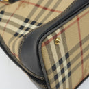 Burberrys Nova Check Hand Bag PVC Beige Gold Auth bs33587-15