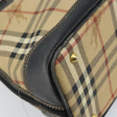 Burberrys Nova Check Hand Bag PVC Beige Gold Auth bs33587-17