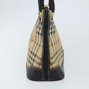 Burberrys Nova Check Hand Bag PVC Beige Gold Auth bs33587-3