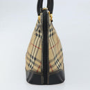 Burberrys Nova Check Hand Bag PVC Beige Gold Auth bs33587-4