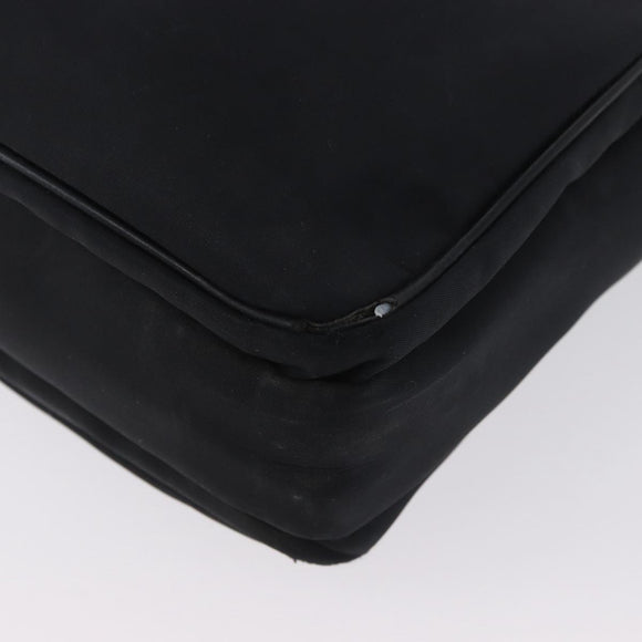 BURBERRY Nova Check Black label Hand Bag Nylon Silver Black Auth bs33588