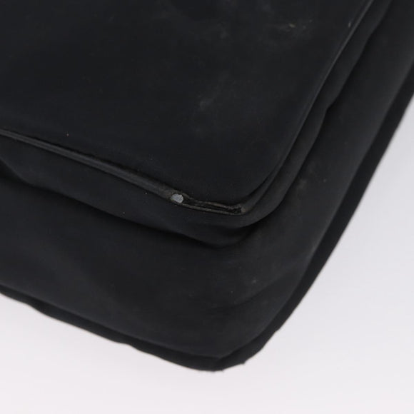 BURBERRY Nova Check Black label Hand Bag Nylon Silver Black Auth bs33588
