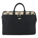 BURBERRY Nova Check Black label Hand Bag Nylon Silver Black Auth bs33588-2