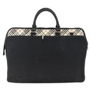 BURBERRY Nova Check Black label Hand Bag Nylon Silver Black Auth bs33588-3