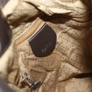 GUCCI Bamboo Hand Bag Nylon Khaki Silver 001 3754 1657 Auth bs33590-17