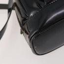 GUCCI Bamboo Body Bag Patent leather Black Gold Auth bs33591-15