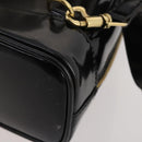 GUCCI Bamboo Body Bag Patent leather Black Gold Auth bs33591-16