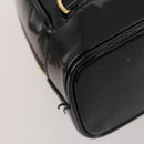GUCCI Bamboo Body Bag Patent leather Black Gold Auth bs33591-17