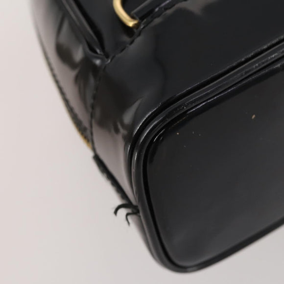 GUCCI Bamboo Body Bag Patent leather Black Gold Auth bs33591