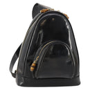 GUCCI Bamboo Body Bag Patent leather Black Gold Auth bs33591-1