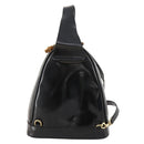 GUCCI Bamboo Body Bag Patent leather Black Gold Auth bs33591-2