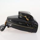 GUCCI Bamboo Body Bag Patent leather Black Gold Auth bs33591-4