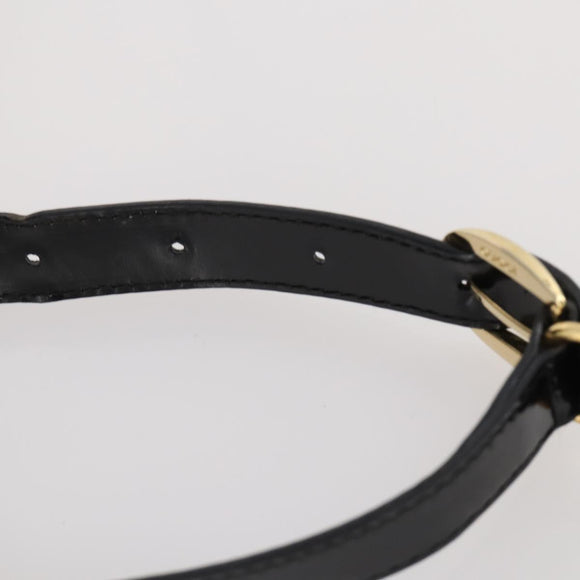 GUCCI Bamboo Body Bag Patent leather Black Gold Auth bs33591