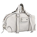 Chloe Hand Bag Leather White Silver Auth bs33592-1