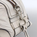 Chloe Hand Bag Leather White Silver Auth bs33592-10
