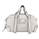 Chloe Hand Bag Leather White Silver Auth bs33592-13