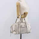 Chloe Hand Bag Leather White Silver Auth bs33592-22