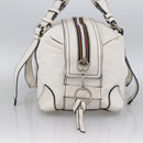 Chloe Hand Bag Leather White Silver Auth bs33592-3
