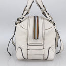 Chloe Hand Bag Leather White Silver Auth bs33592-4