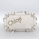 Chloe Hand Bag Leather White Silver Auth bs33592-5
