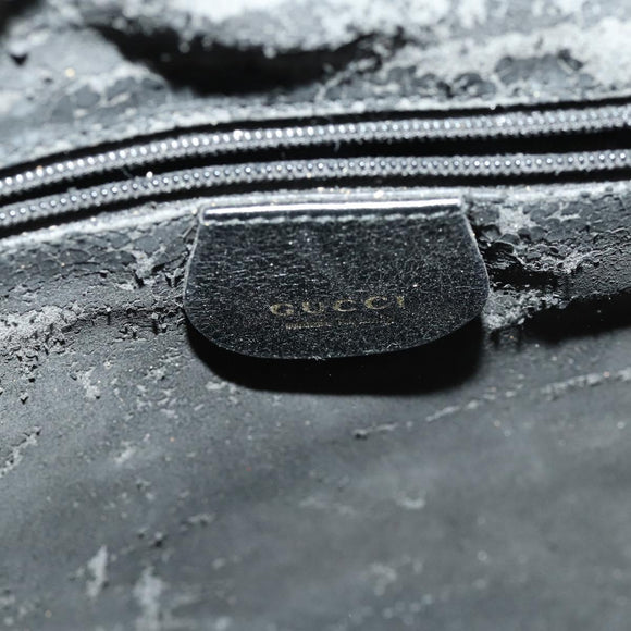 GUCCI Bamboo Hand Bag Leather 2way Black Gold 001 1705 1638 Auth bs33593