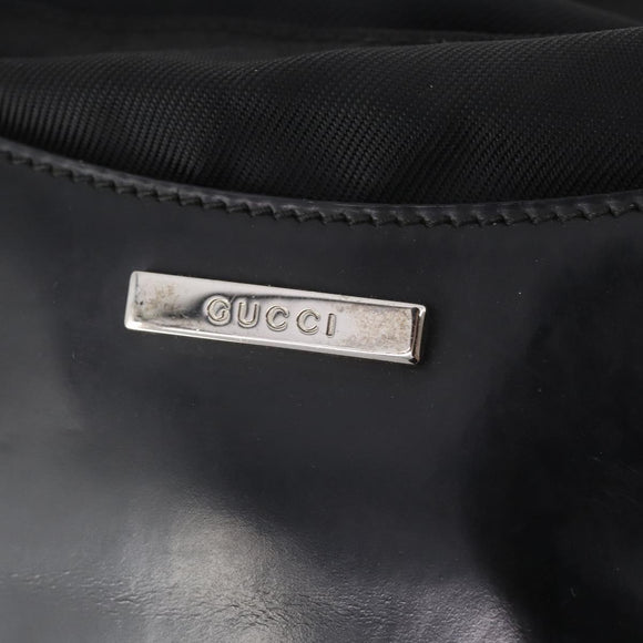 GUCCI Boston Bag Nylon Black Silver 019 2855 0530 508 Auth bs33595