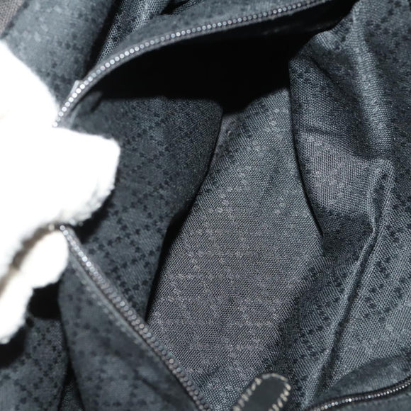 GUCCI Boston Bag Nylon Black Silver 019 2855 0530 508 Auth bs33595