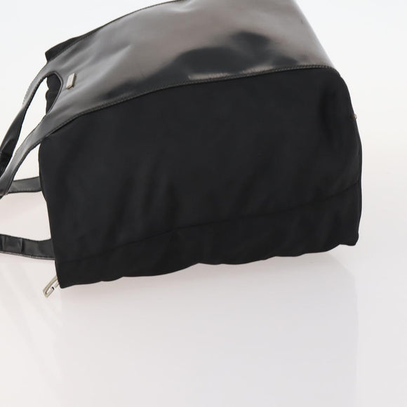 GUCCI Boston Bag Nylon Black Silver 019 2855 0530 508 Auth bs33595