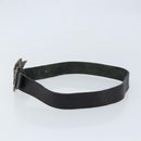GUCCI Belt Leather 42.5"" Brown Silver 256262 Auth bs33597-3