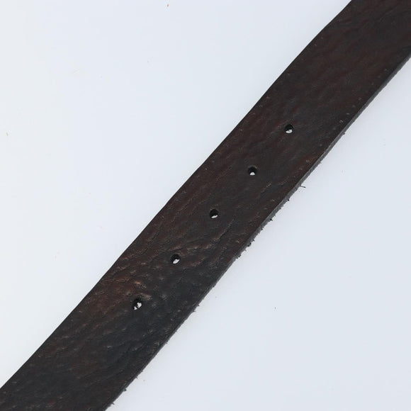 GUCCI Belt Leather 42.5"" Brown Silver 256262 Auth bs33597