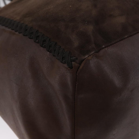 PRADA Shoulder Bag Suede Brown Auth bs33600
