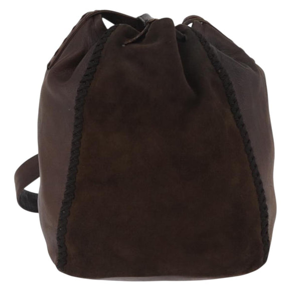 PRADA Shoulder Bag Suede Brown Auth bs33600