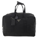 PRADA Boston Bag Nylon Black Silver Auth bs33603-13