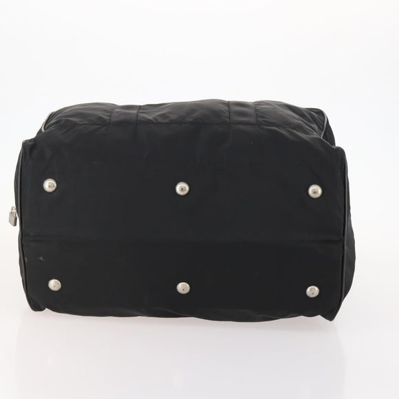 PRADA Boston Bag Nylon Black Silver Auth bs33603