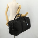 PRADA Boston Bag Nylon Black Silver Auth bs33605-25