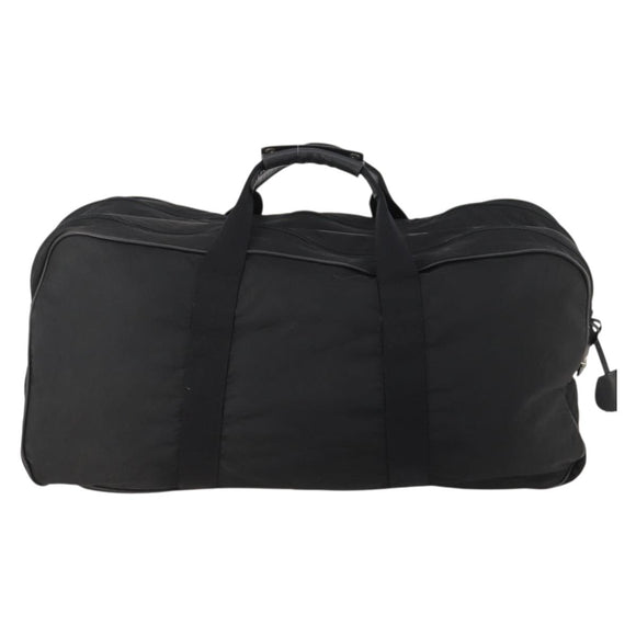 PRADA Boston Bag Nylon Black Silver Auth bs33605