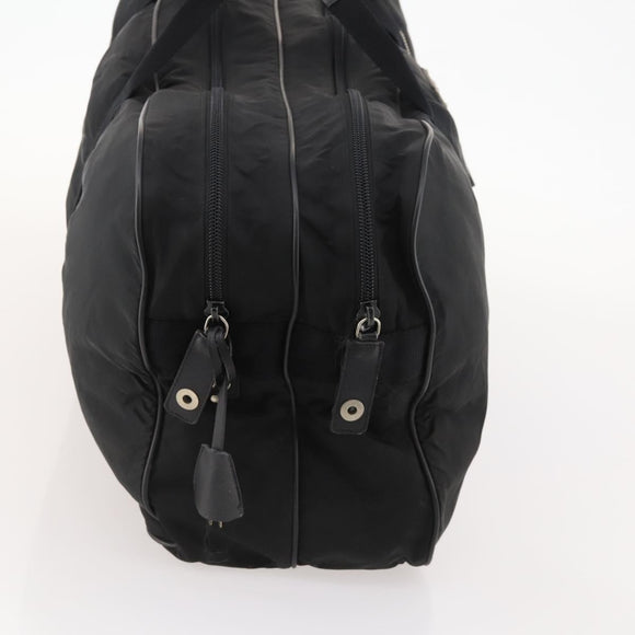PRADA Boston Bag Nylon Black Silver Auth bs33605