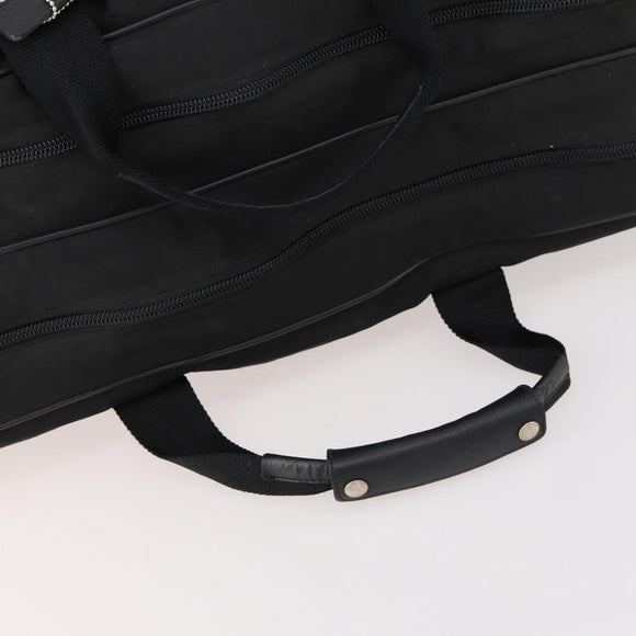 PRADA Boston Bag Nylon Black Silver Auth bs33605