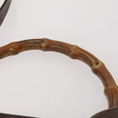 GUCCI Bamboo Hand Bag Leather 2way Brown Gold 001 3444 1638 Auth bs33606-14