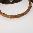 GUCCI Bamboo Hand Bag Leather 2way Brown Gold 001 3444 1638 Auth bs33606-8