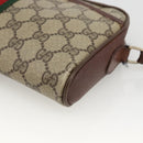 GUCCI GG Supreme Web Sherry Line Bag PVC Beige Gold 89 02 055 Auth bs33607-10