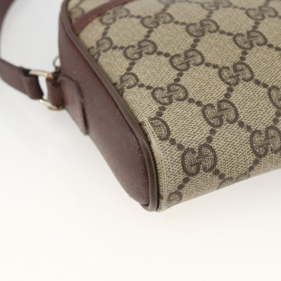 GUCCI GG Supreme Web Sherry Line Bag PVC Beige Gold 89 02 055 Auth bs33607