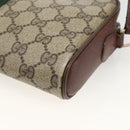 GUCCI GG Supreme Web Sherry Line Bag PVC Beige Gold 89 02 055 Auth bs33607-12