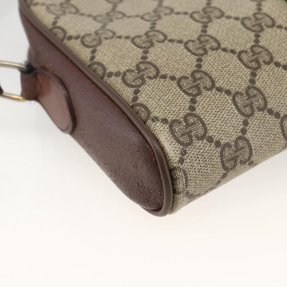 GUCCI GG Supreme Web Sherry Line Bag PVC Beige Gold 89 02 055 Auth bs33607
