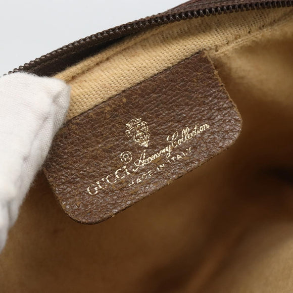 GUCCI GG Supreme Web Sherry Line Bag PVC Beige Gold 89 02 055 Auth bs33607
