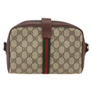 GUCCI GG Supreme Web Sherry Line Bag PVC Beige Gold 89 02 055 Auth bs33607-3
